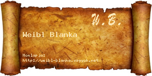 Weibl Blanka névjegykártya